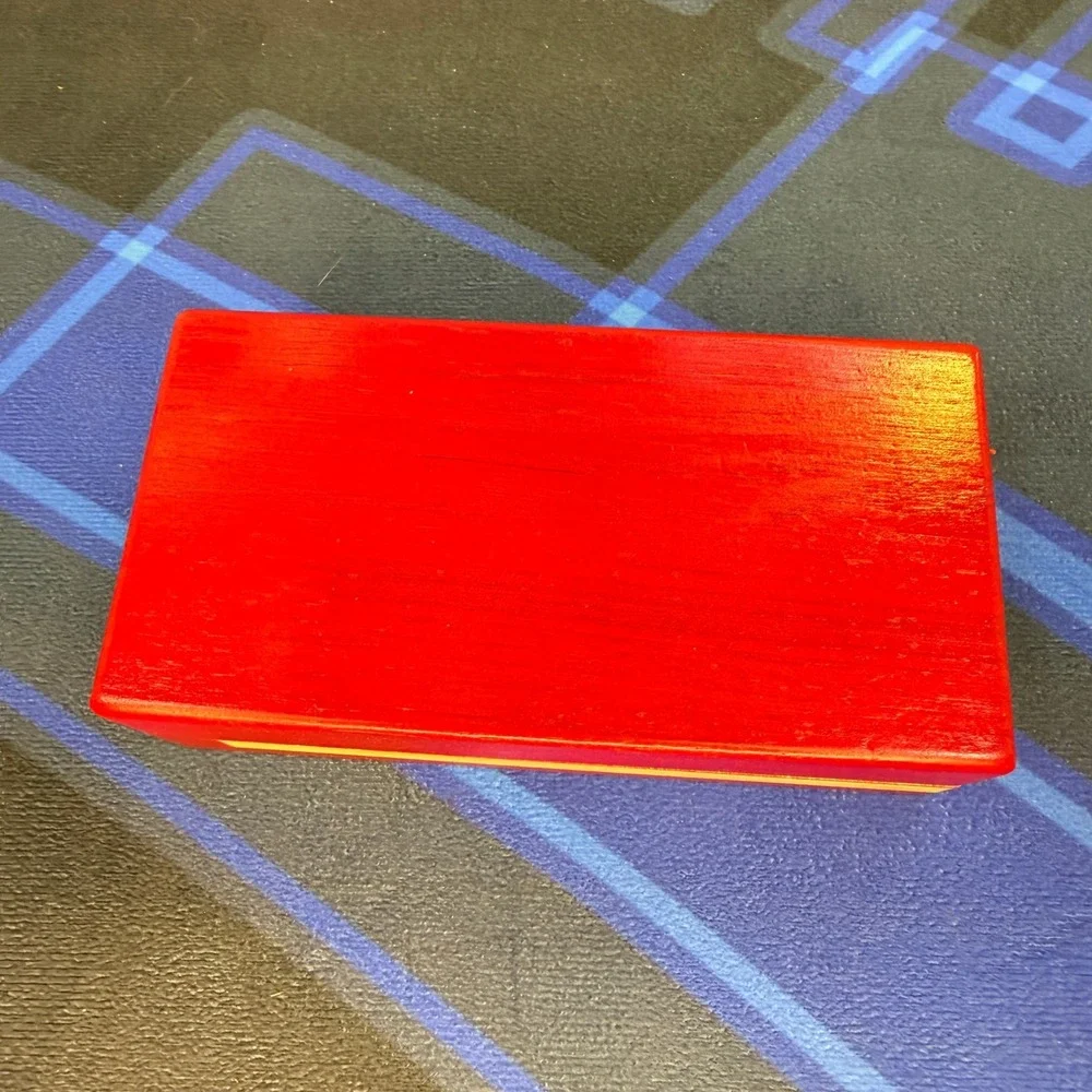 Blovec Wooden Puzzle Box Secret Trick Magic Compartment Brain Teaser Red Box